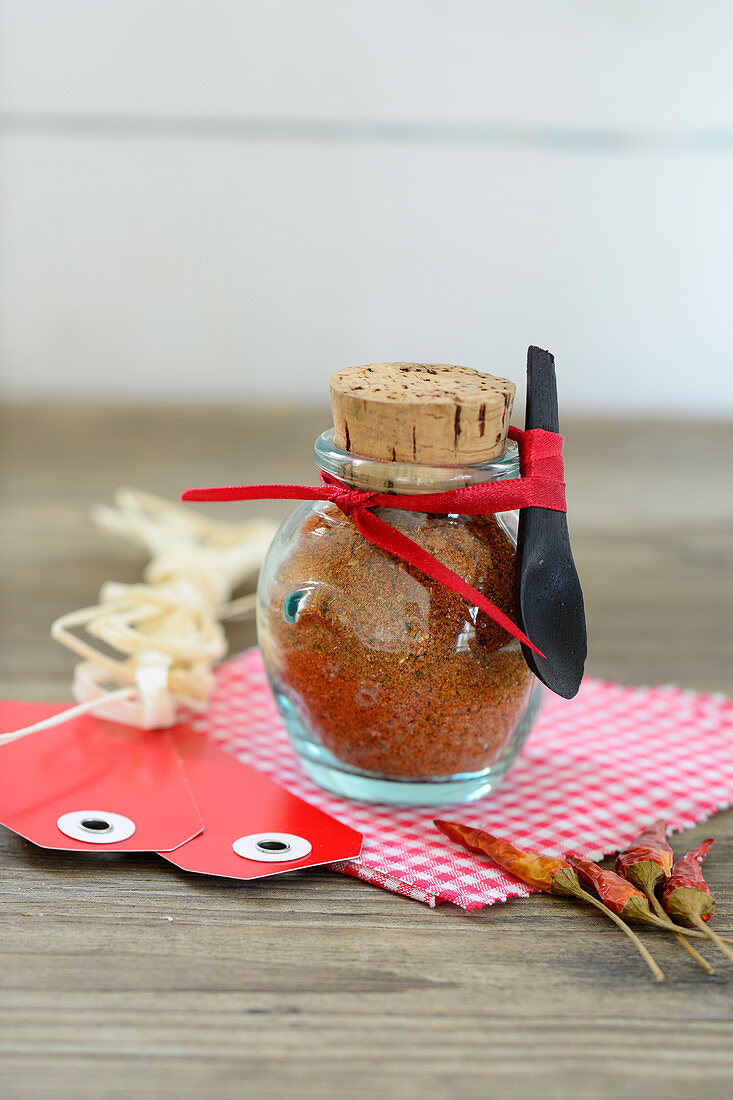 A jar of cajun spices