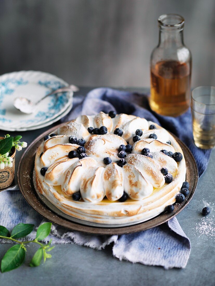 Blueberry Lemon Meringue Cheesecake