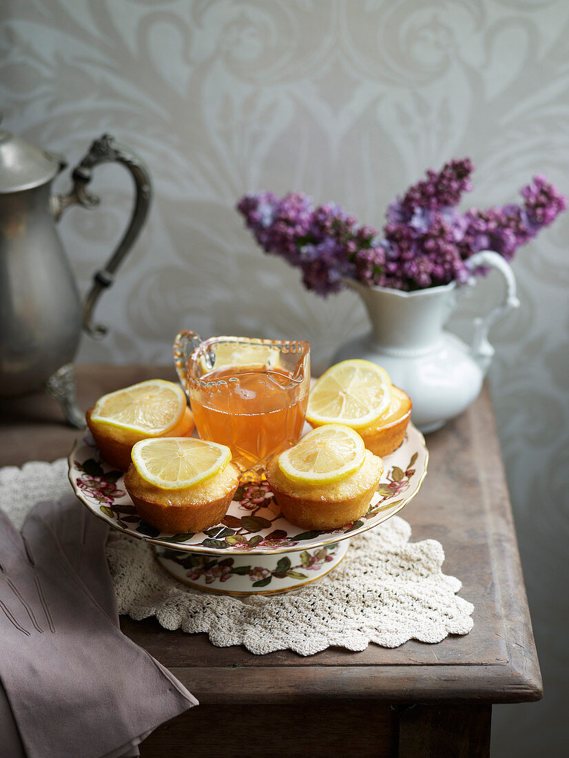 Lemon and Pink Grapefruit Syrup Cakes