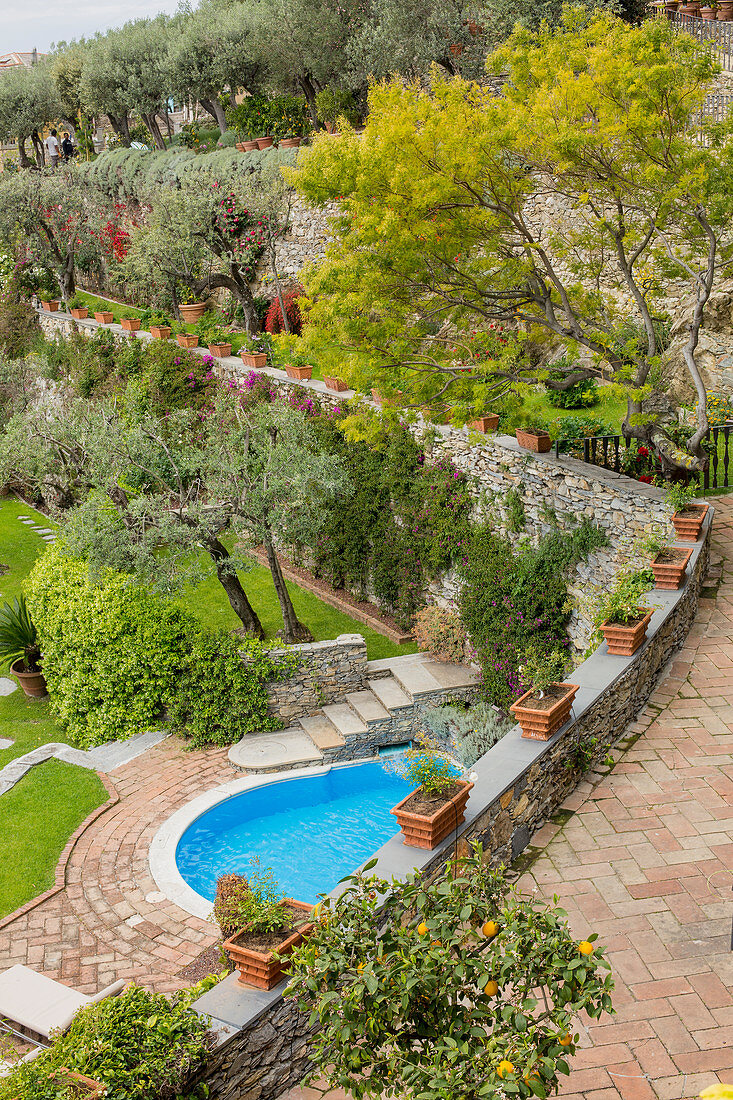 Mediterranean garden with pool