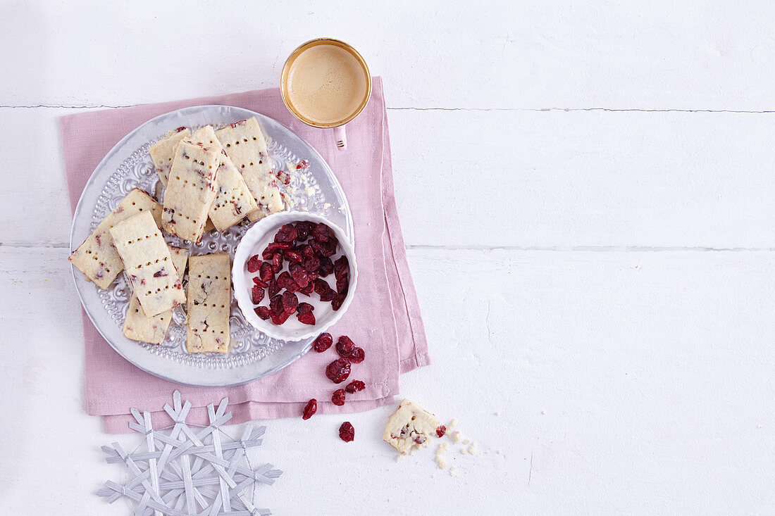 Cranberry shortbread (Christmas biscuits, USA)