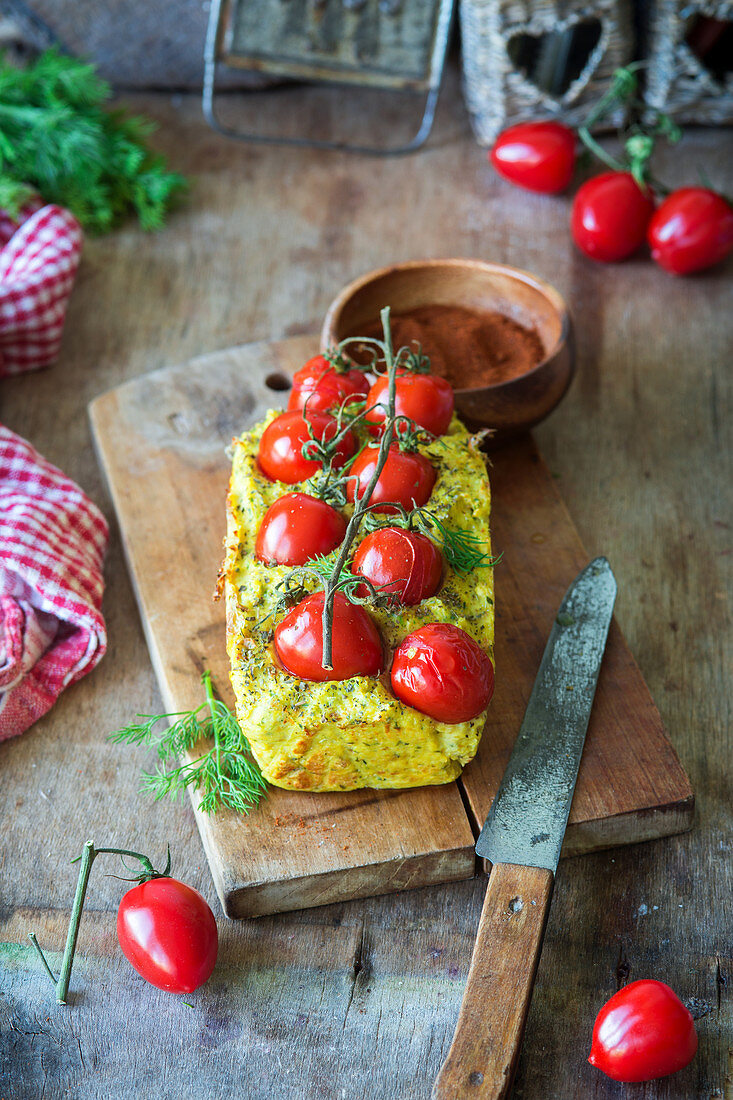 Hähnchenhackbraten mit Kirschtomaten