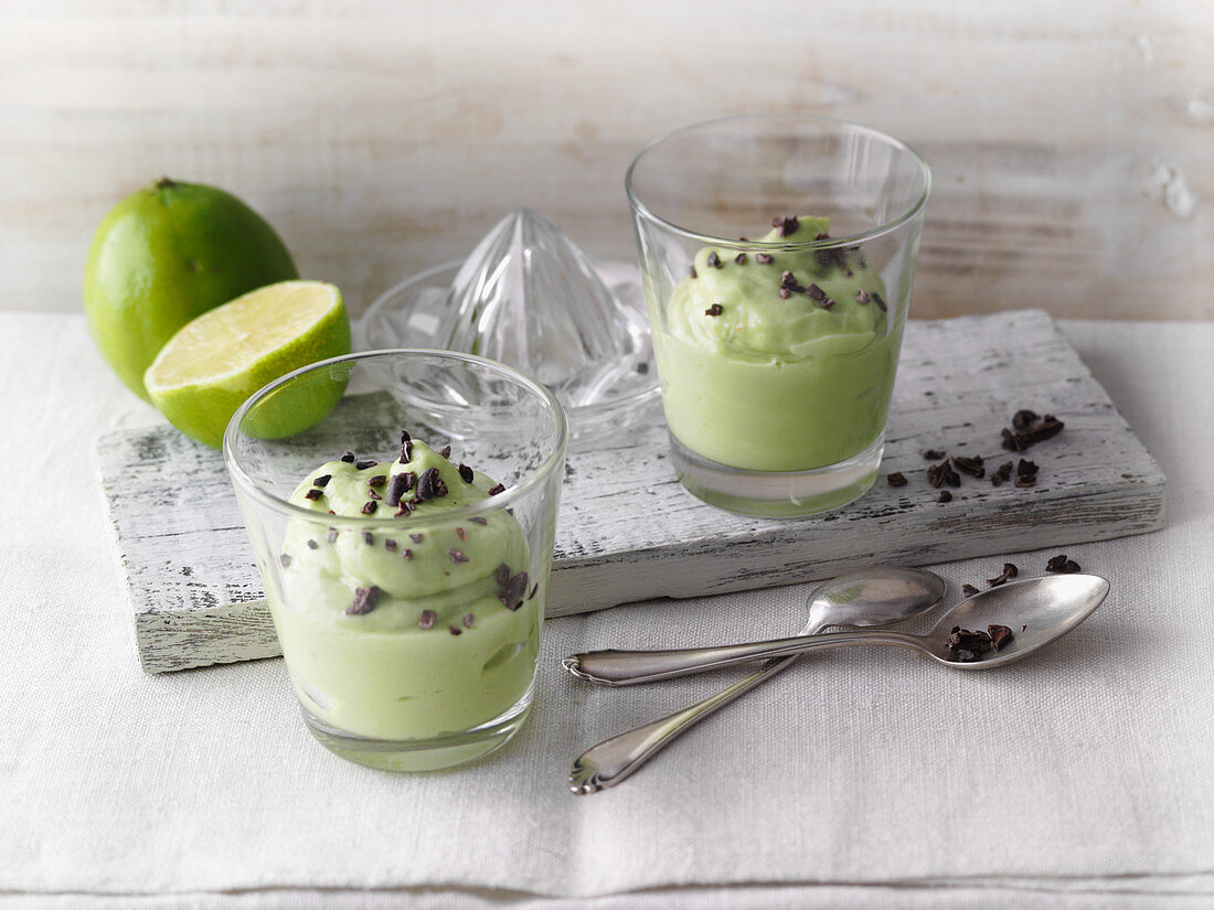 Iced avocado yoghurt cream