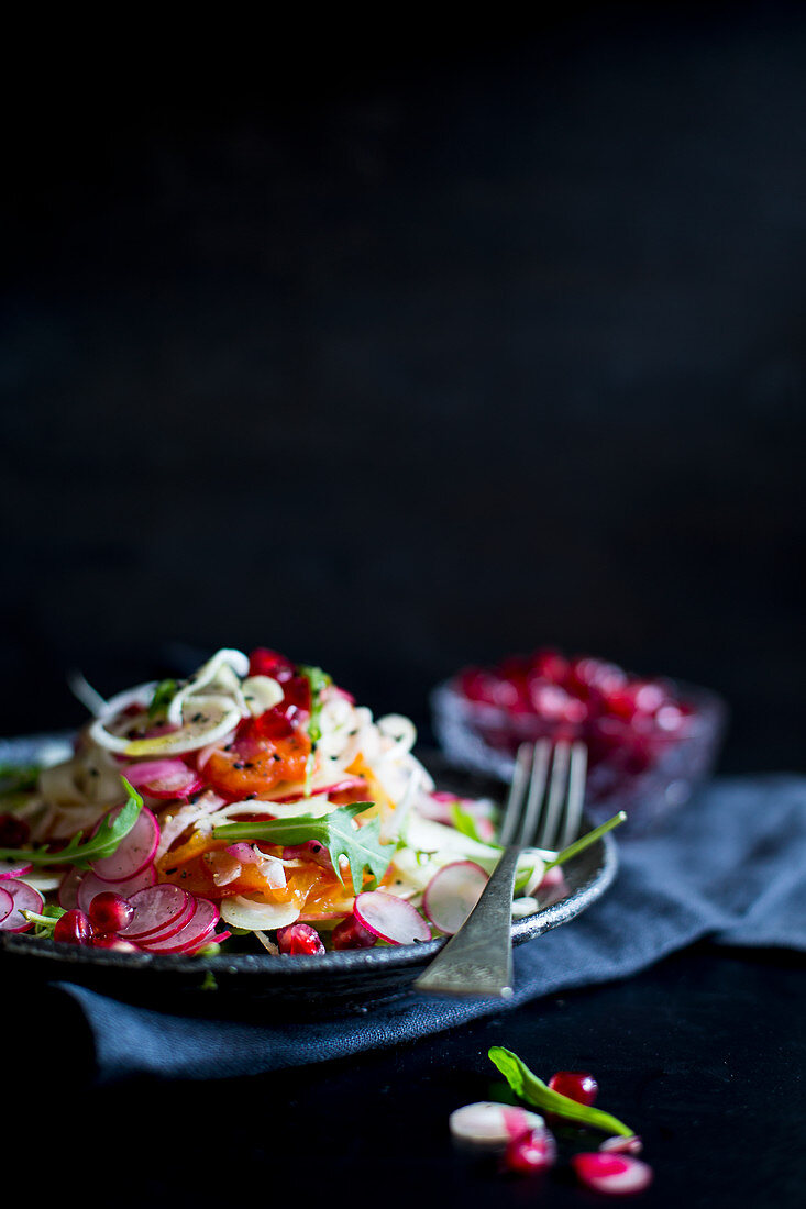 Detox-Fenchelsalat mit Granatapfelkernen