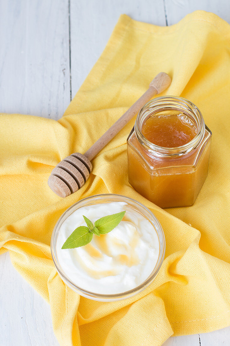Homemade Greek Yogurt with Honey