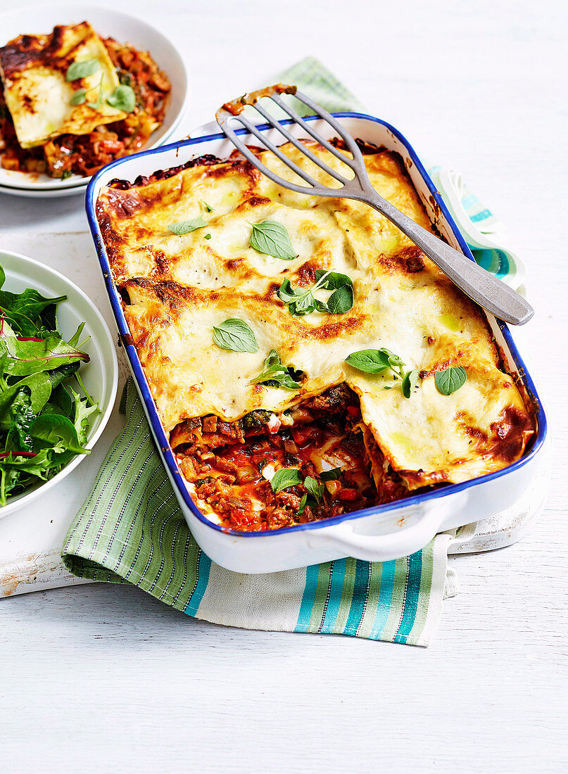 Beef and mushroom lasagne