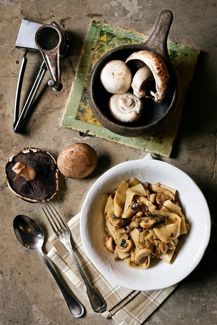 Pappardelle Pasta with Mushrooms