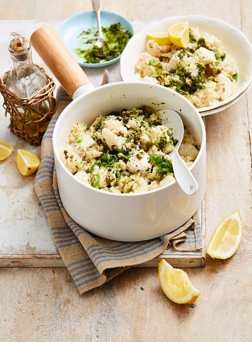 White Fish Risotto with Germolata