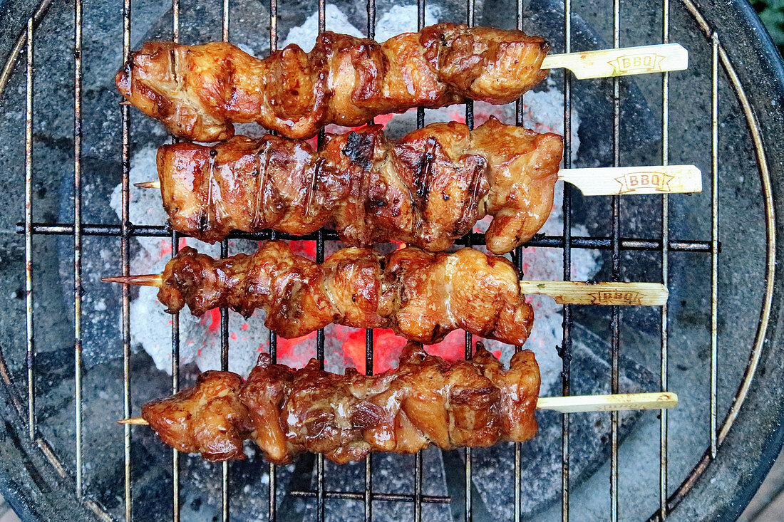 Grilled chicken skewers