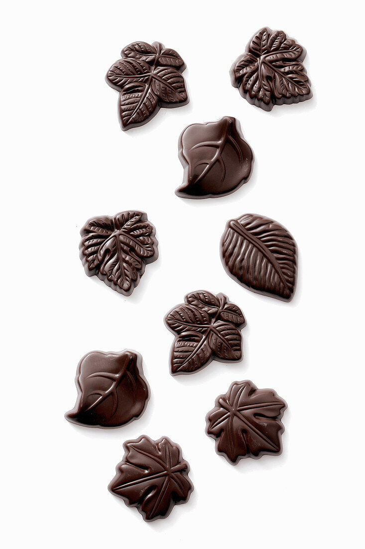 Various chocolate leaves