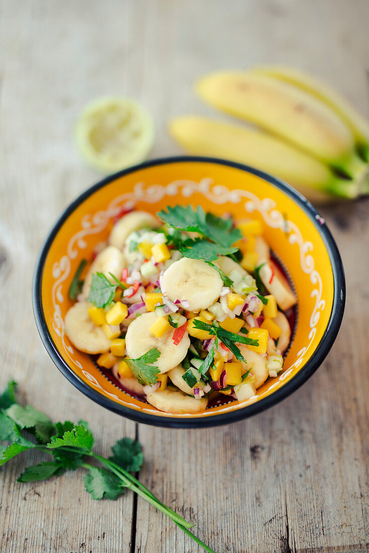 Ceviche with bananas and mango