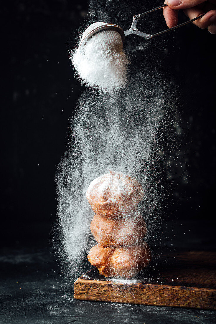 Cottage cheese pastry with covered with powdered sugar