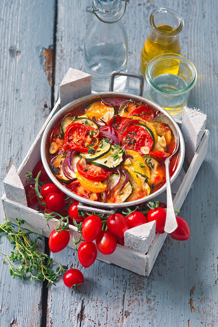 Baked ratatouille with thyme
