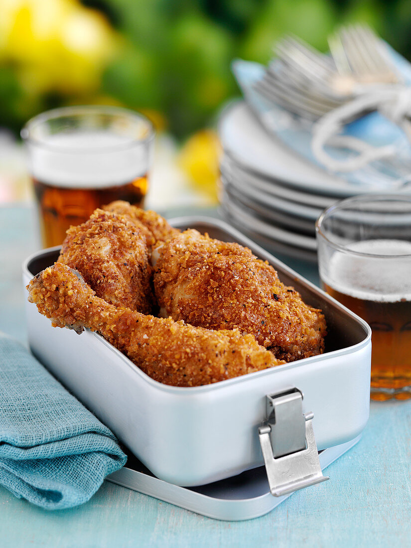 Baked chicken in a lunch box