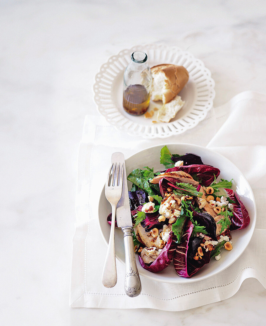 Chargrilled chicken and roasted beetroot salad