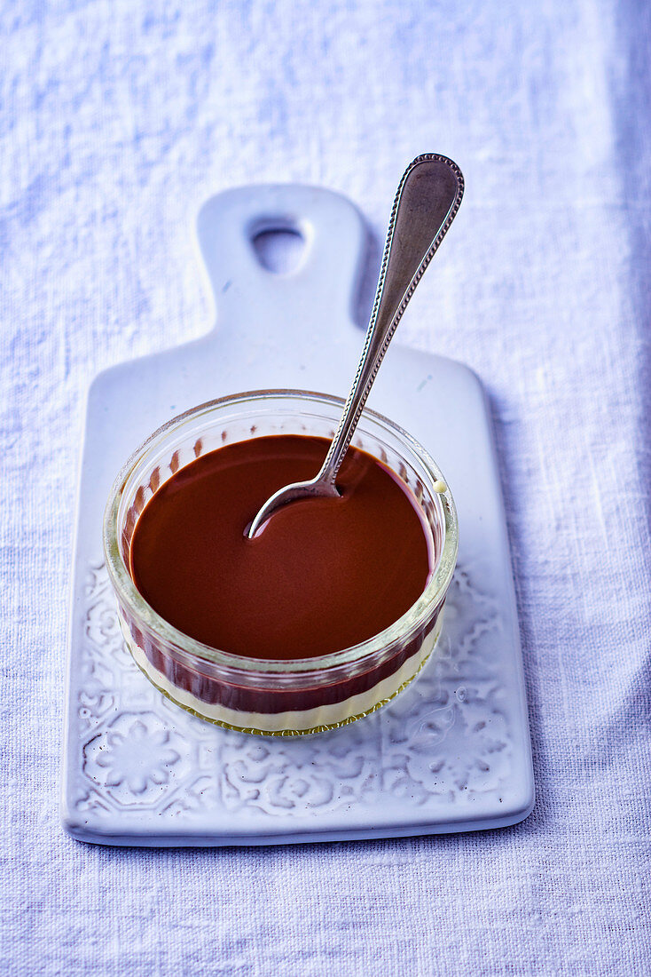 Chocolate and vanilla layered dessert