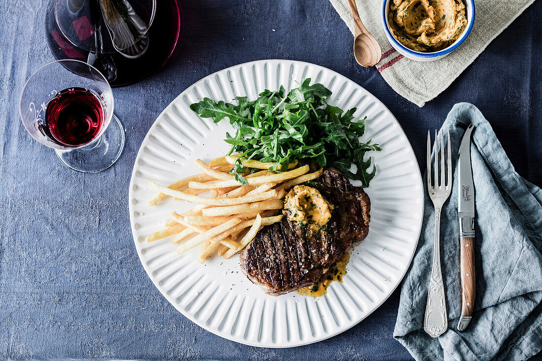 Chargrilled Sirloin Steak with Garlic Butter