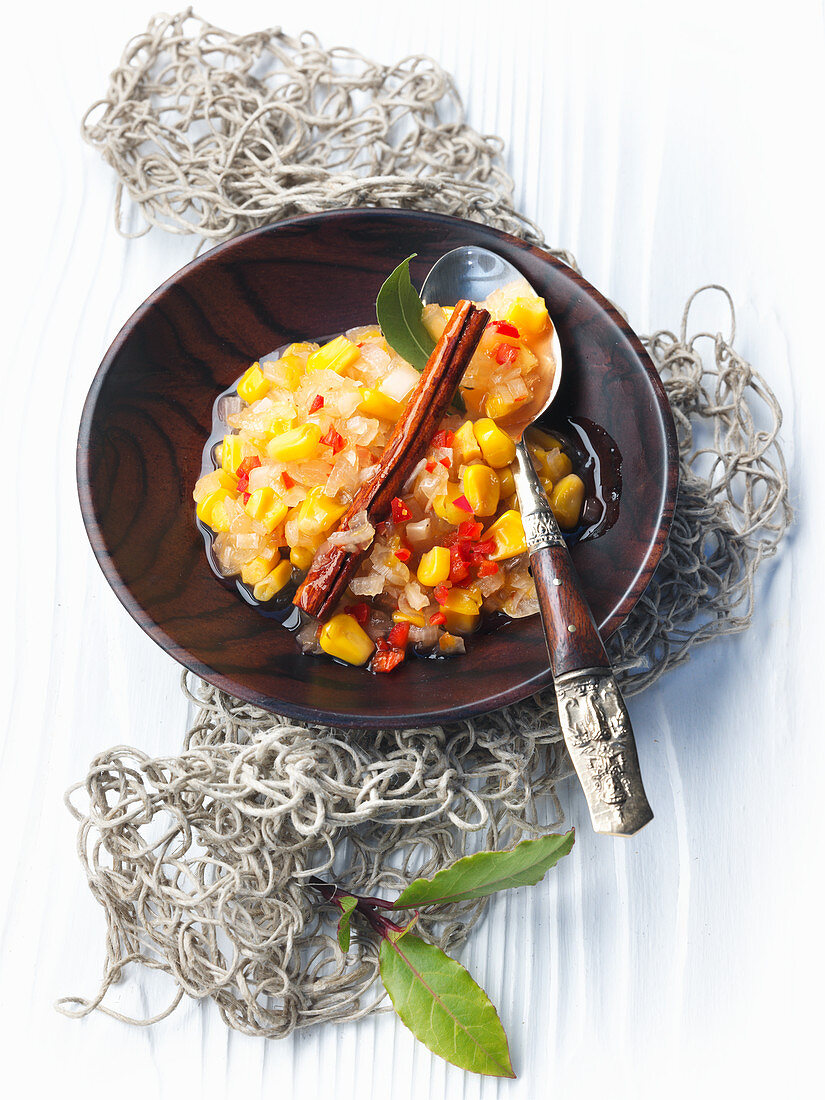 Caramelised chutney with onions and sweetcorn