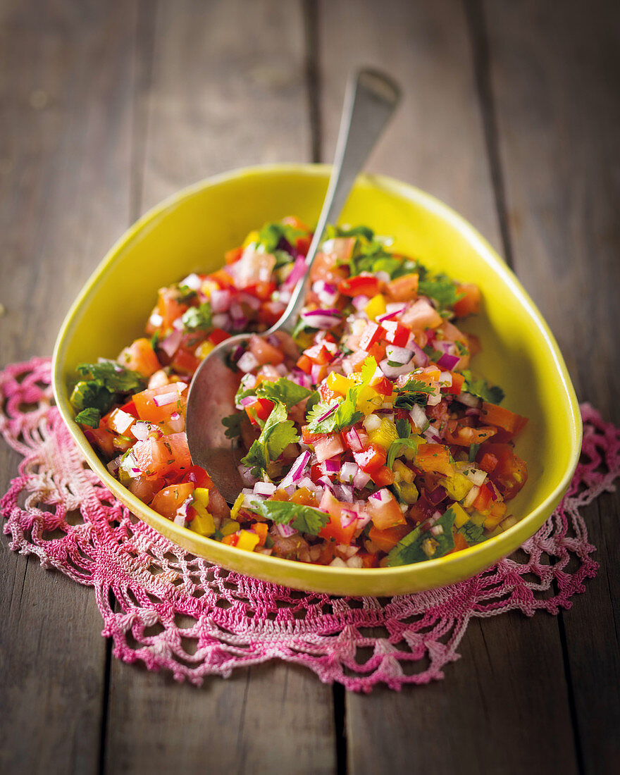 Salsa with tomatoes and onions (Mexico)
