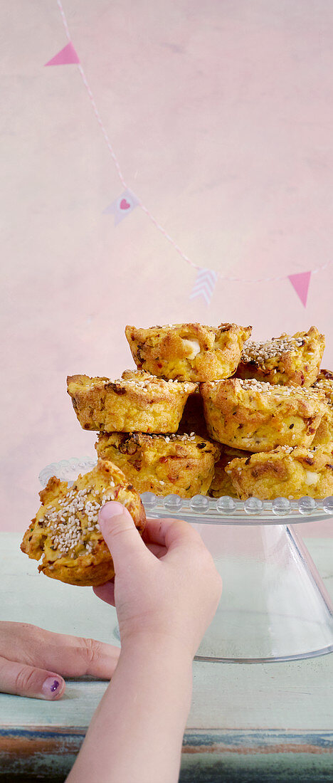 Potato muffins with sesame seeds