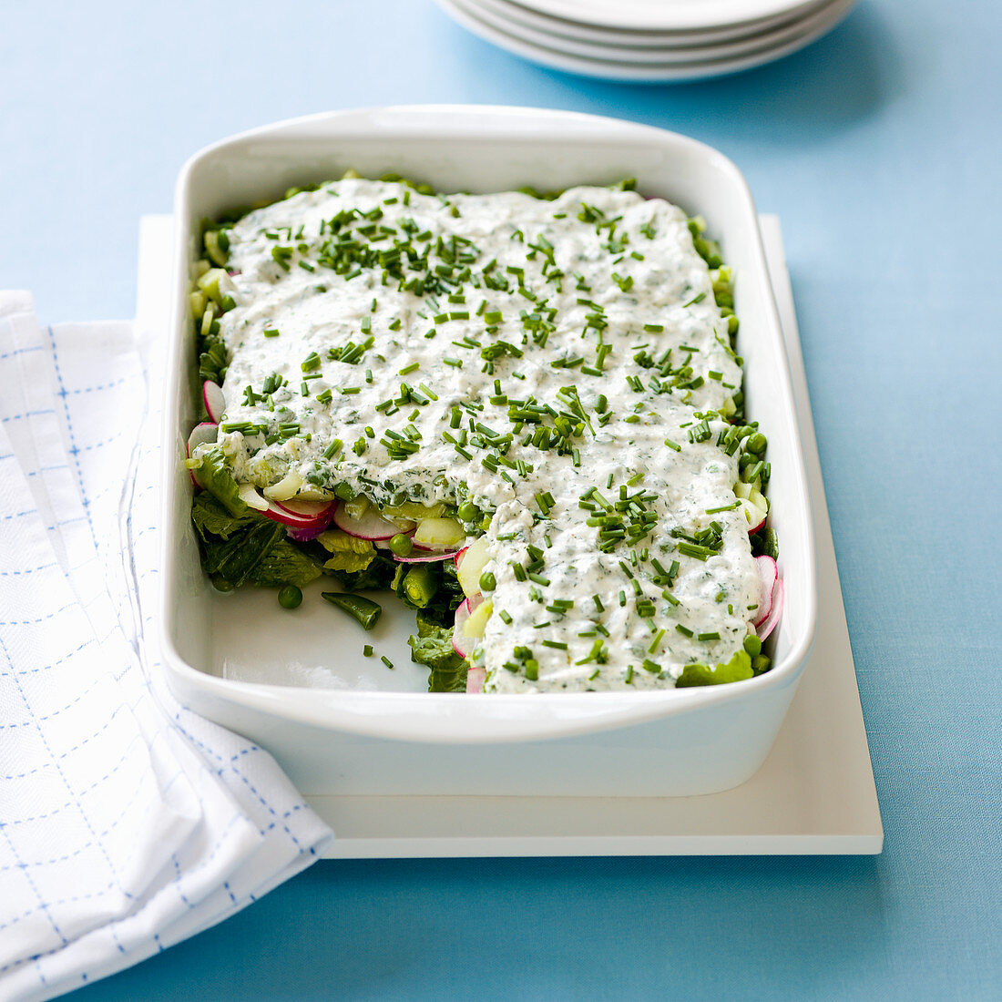 Icebox Salat in einer Auflaufform