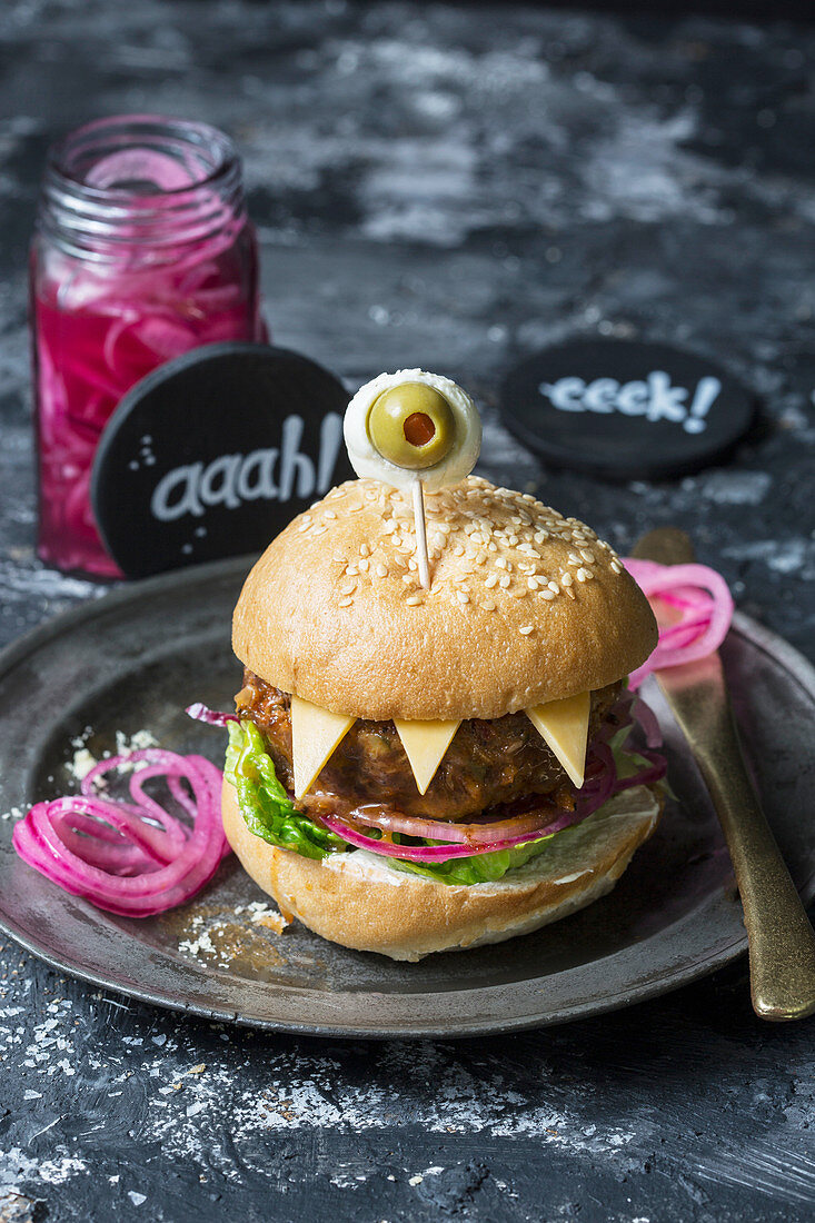 A monster burger for Halloween