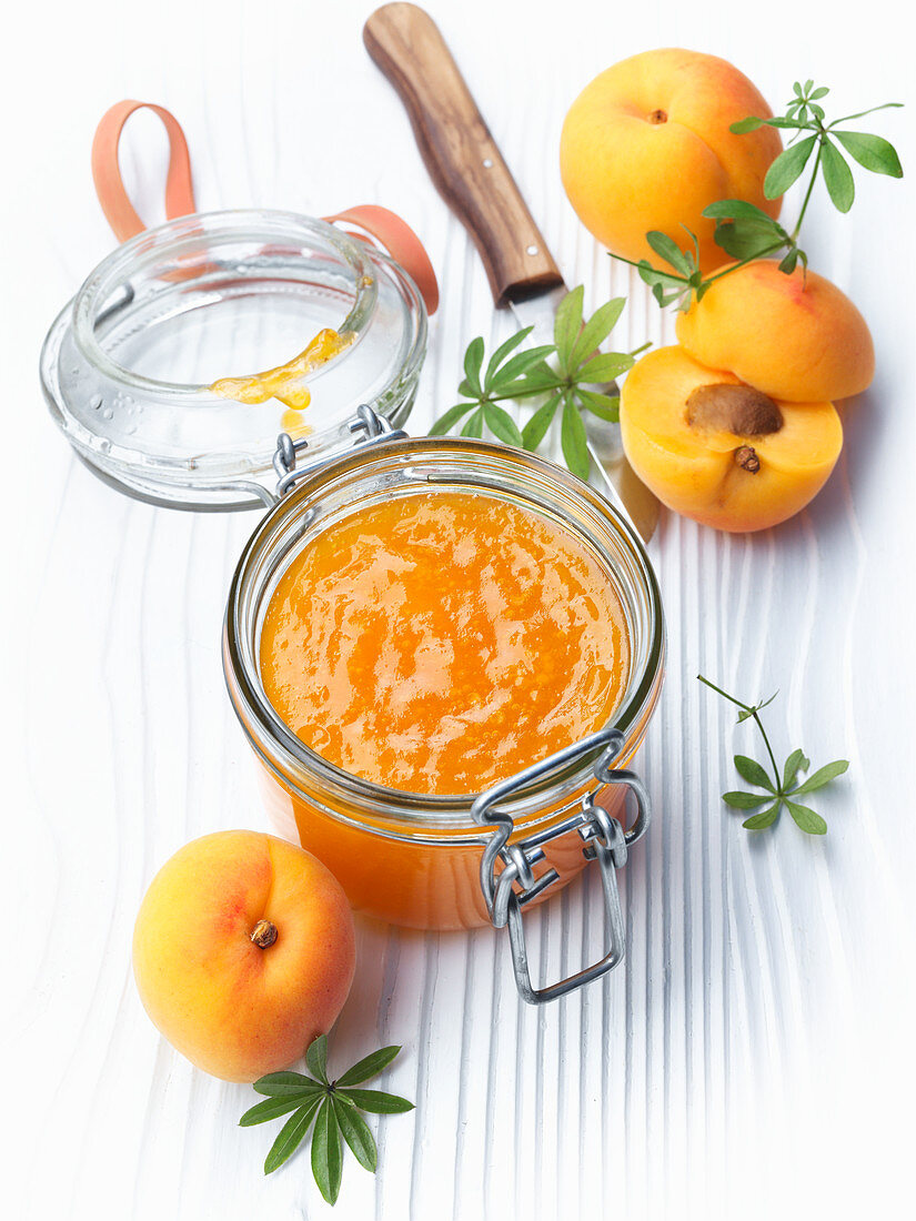 Apricot jam with woodruff