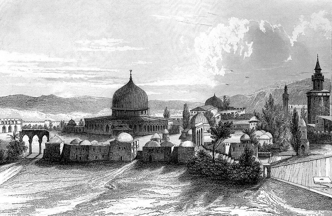 The Dome of the Rock, Jerusalem, 19th Century illustration