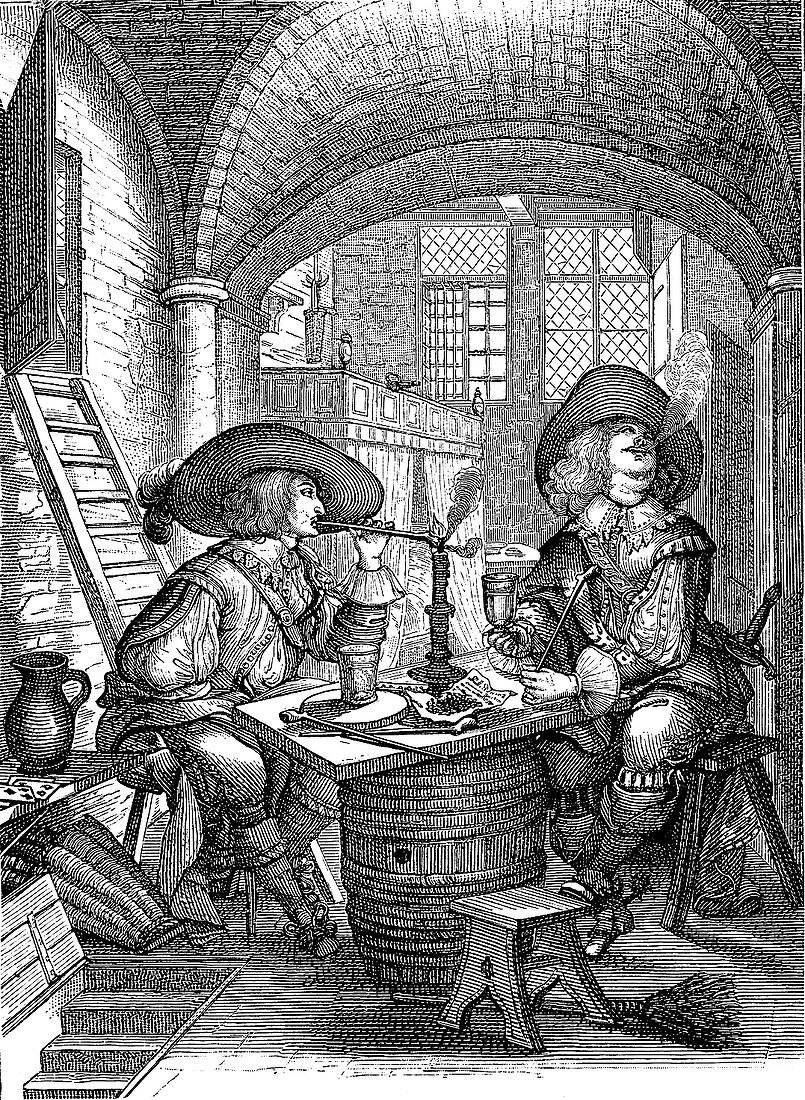 17th Century army officers, illustration