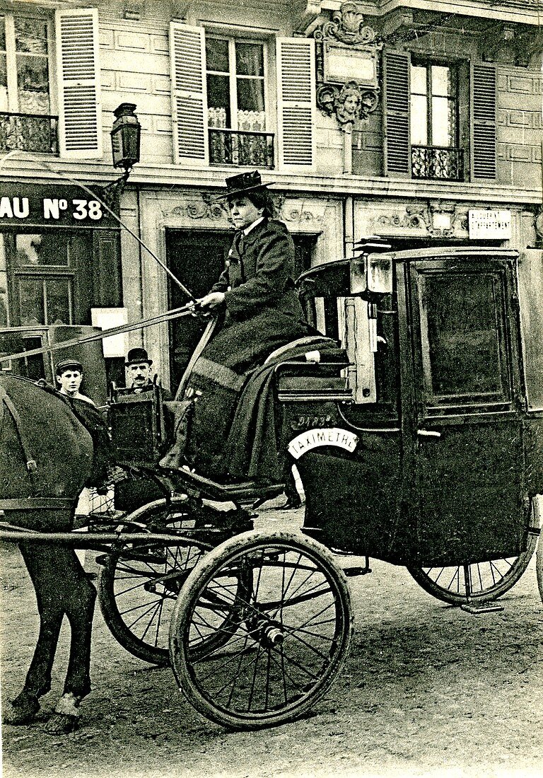 Early 20th Century female cab driver, Paris