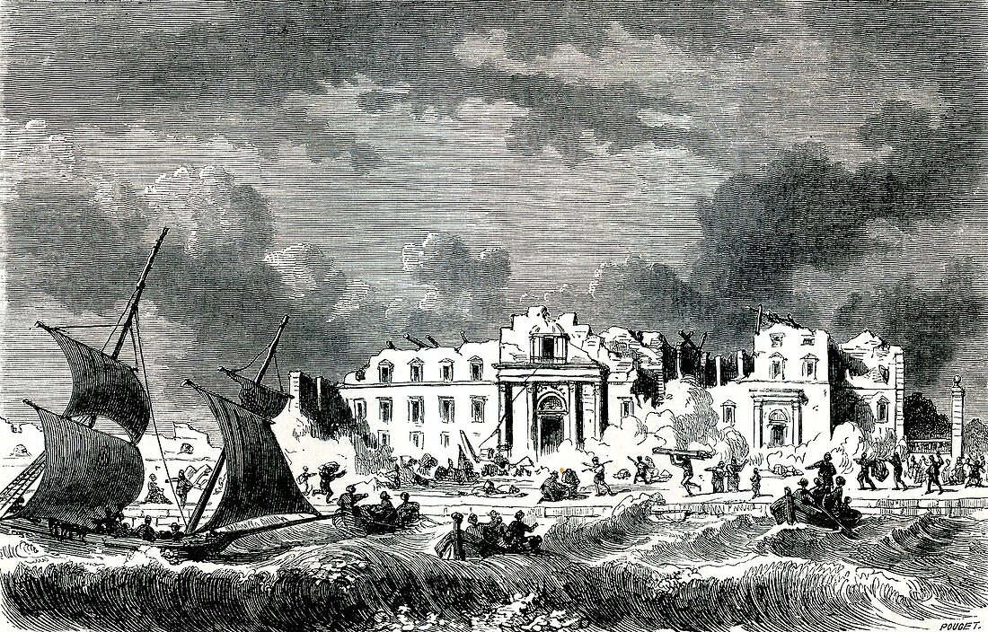 1783 Messina earthquake, Sicily, illustration