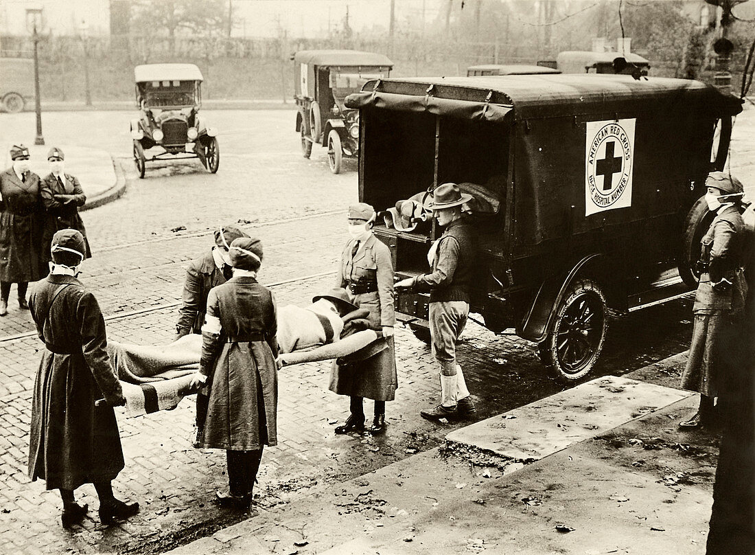 Spanish Flu ambulance, USA