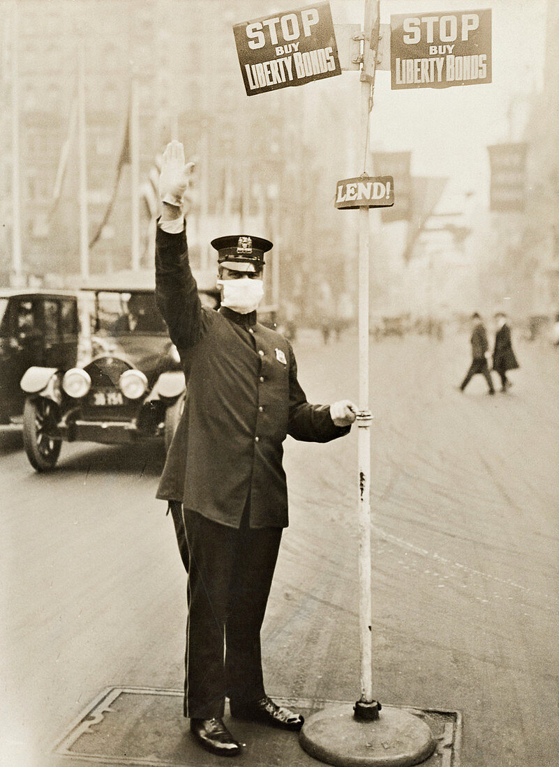 Traffic policeman during Spanish Flu pandemic