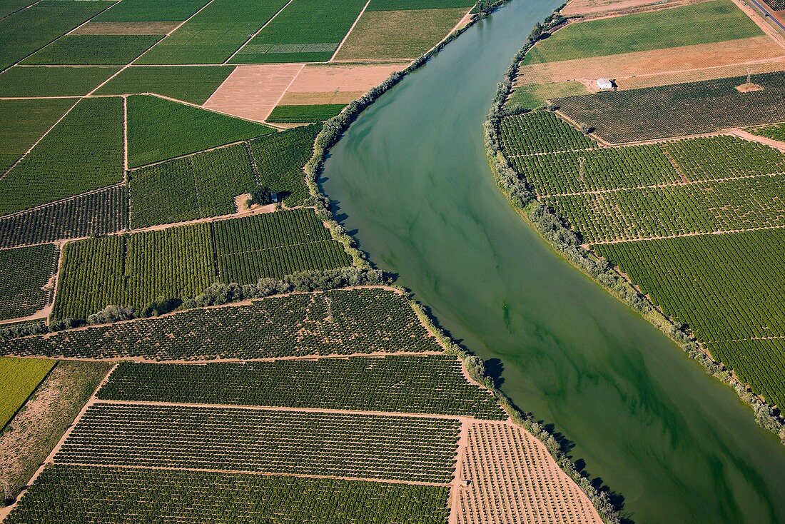 Guadalquivir river, Spain, aerial photograph