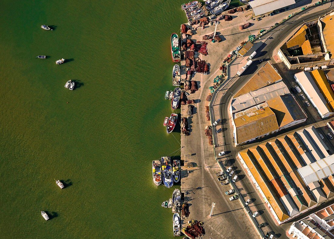 Fishing port, Spain, aerial photograph