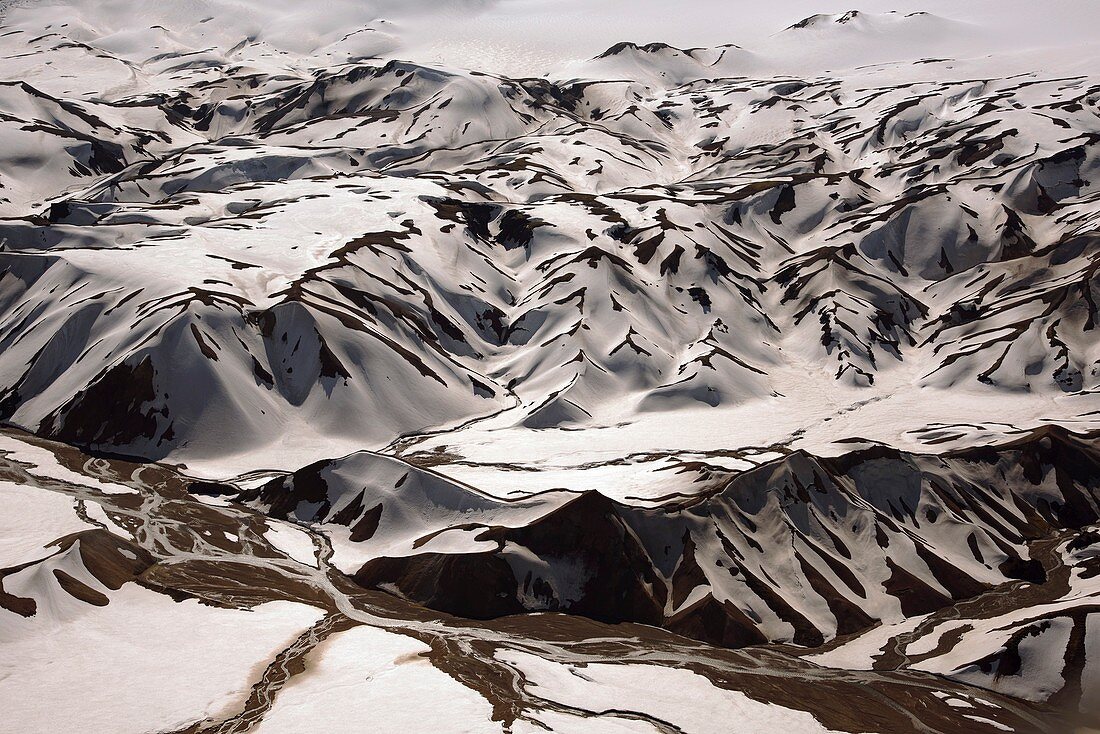 Mountains, Iceland, aerial photography