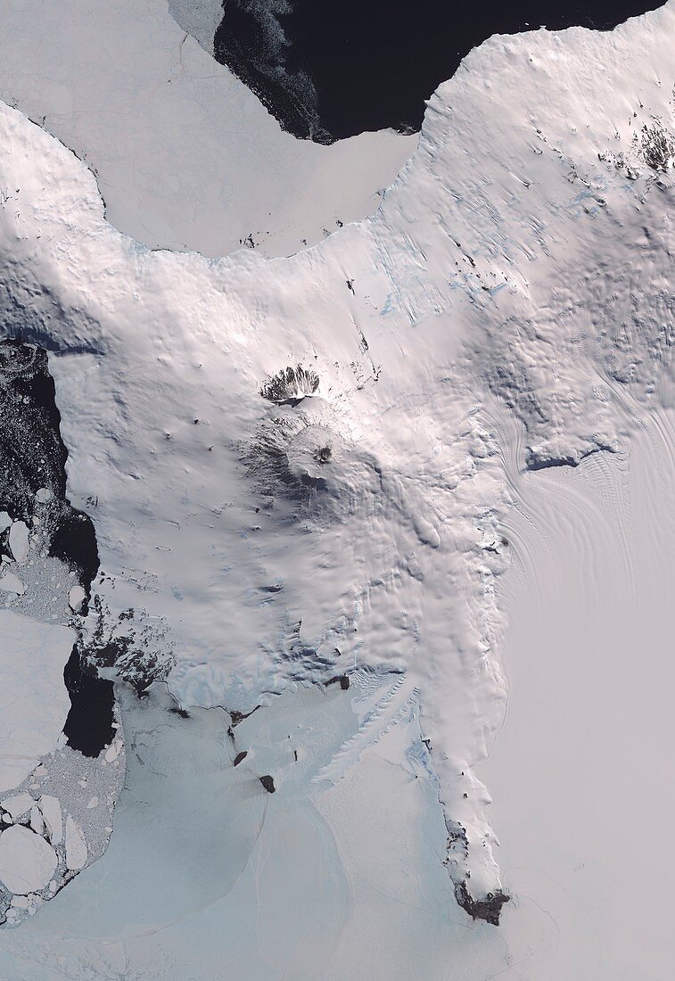Mount Erebus, Antarctica, satellite image