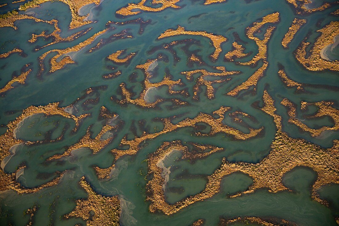 Ria Formosa, Algarve, Portugal, aerial photograph