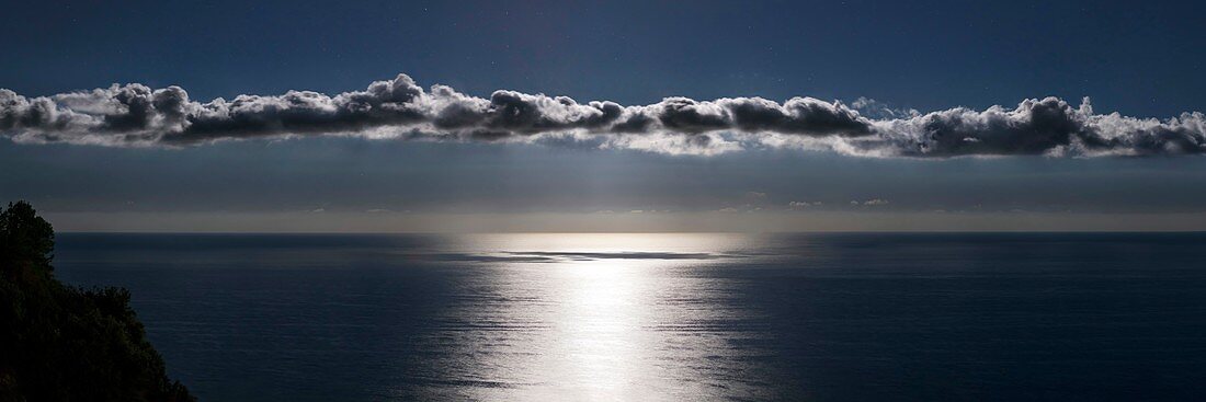 Moonlight on Mediterranean Sea, Italy