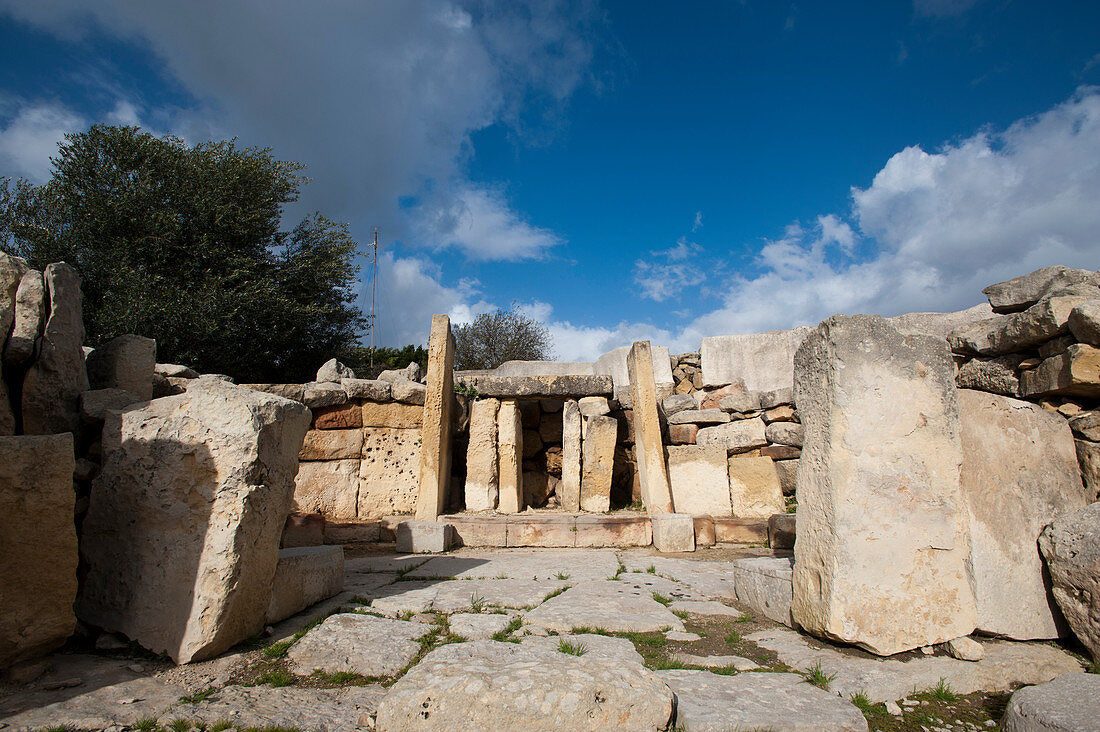 Ruins at the Tarxien temple complex, Malta