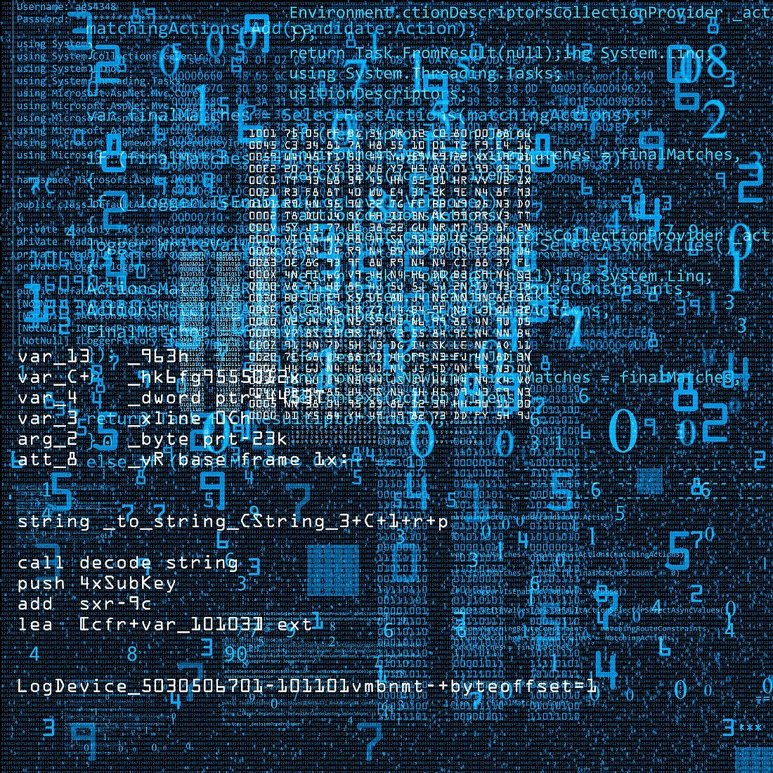 Computer code, illustration