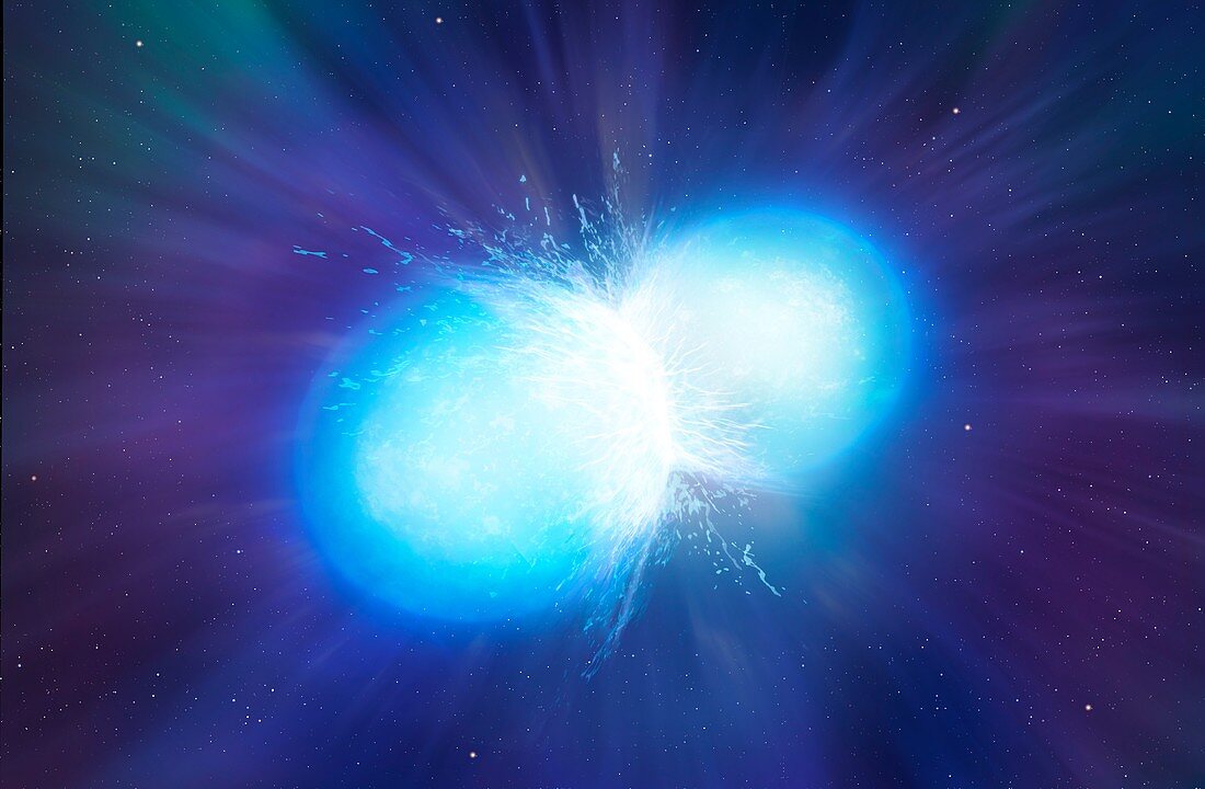 Merging neutron stars, illustration