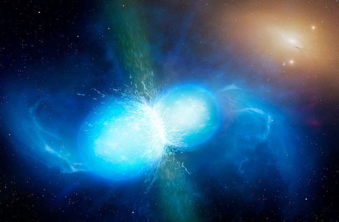 Merging neutron stars, illustration