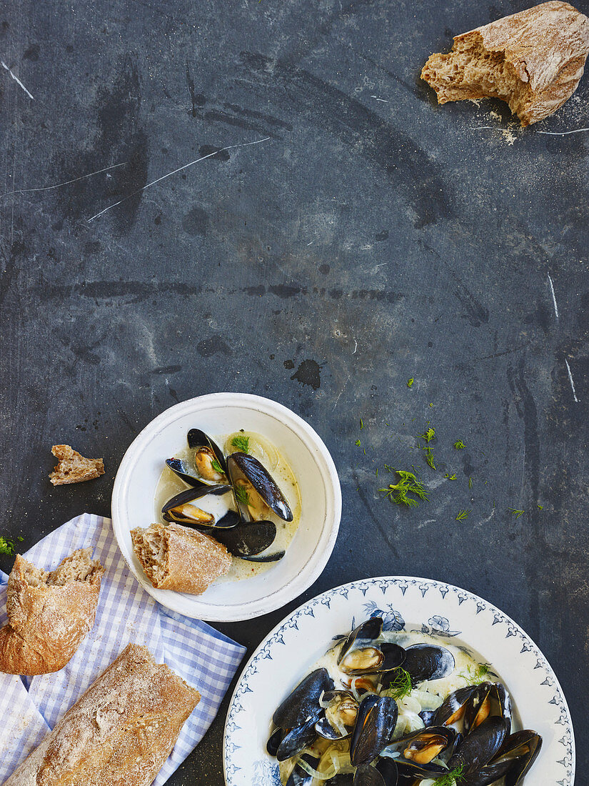 Mussels in a fennel broth