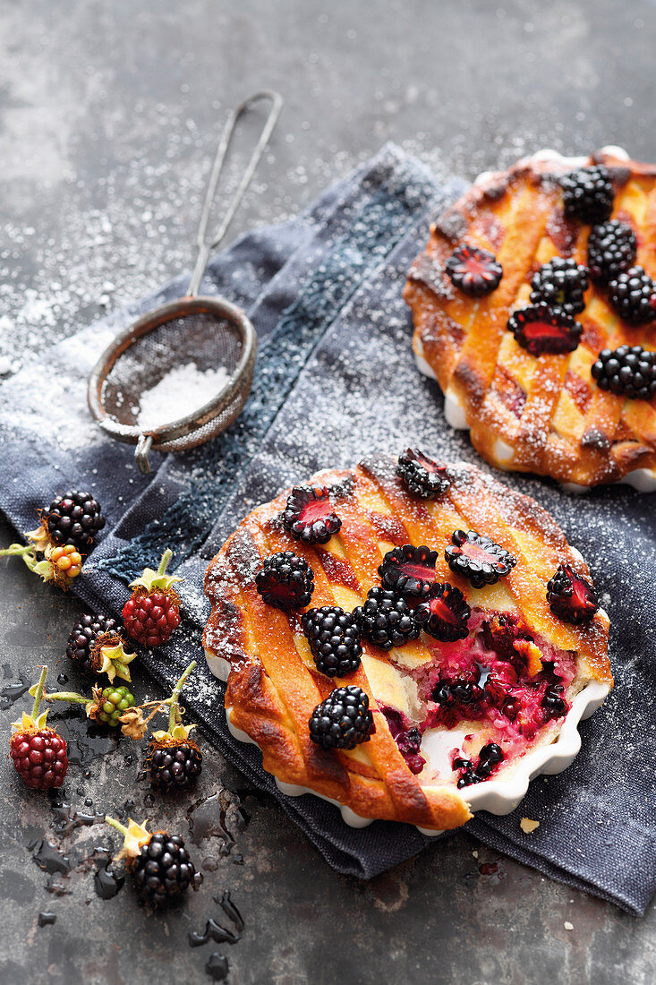Grilled blackberry pies