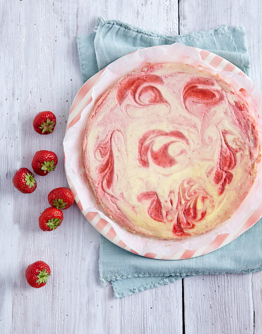 Strawberry Swirl Cheesecake