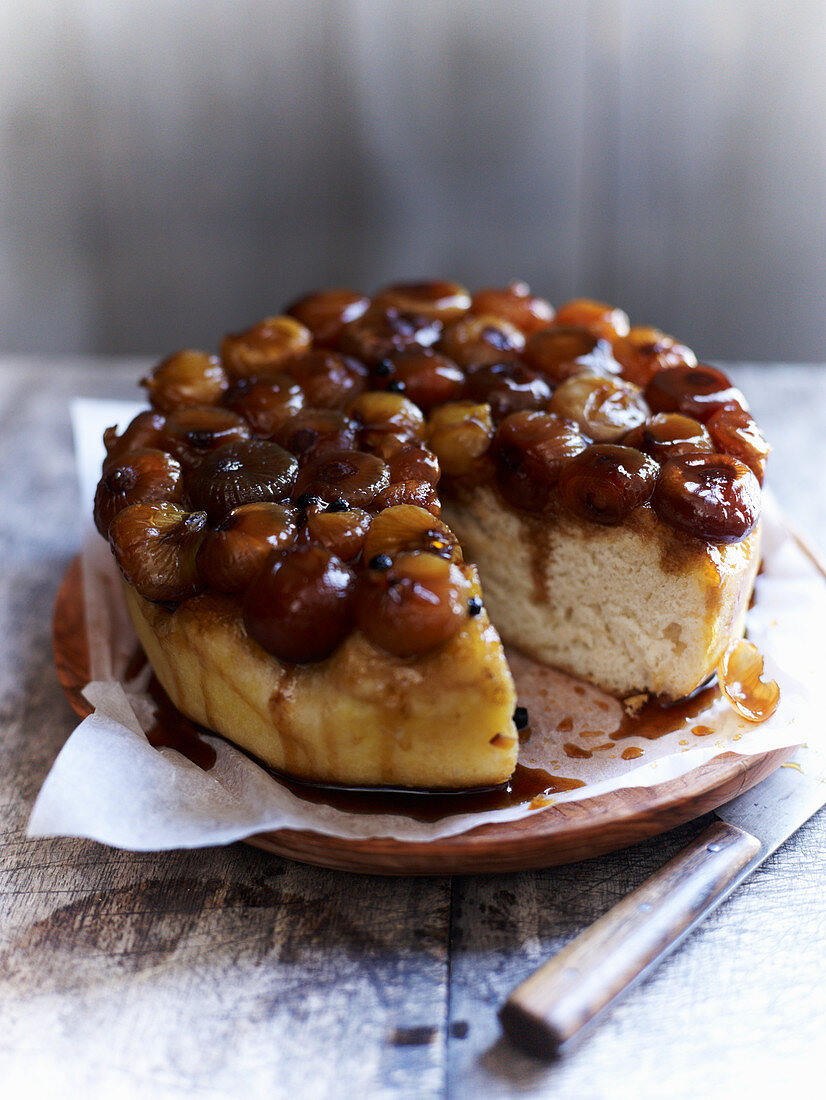 Onion focaccia, sliced