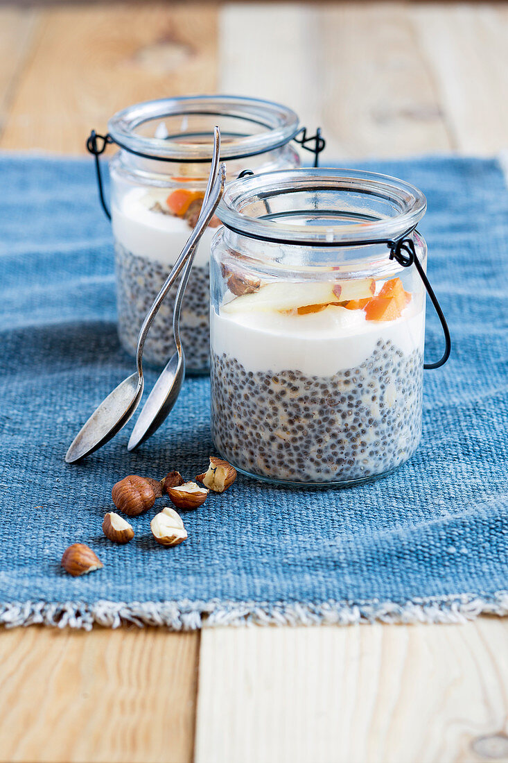 Chia pudding with fruit quark