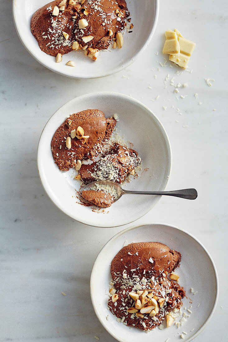 Chocolate pudding made with almond milk