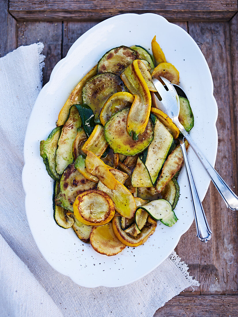 Marinated courgettes
